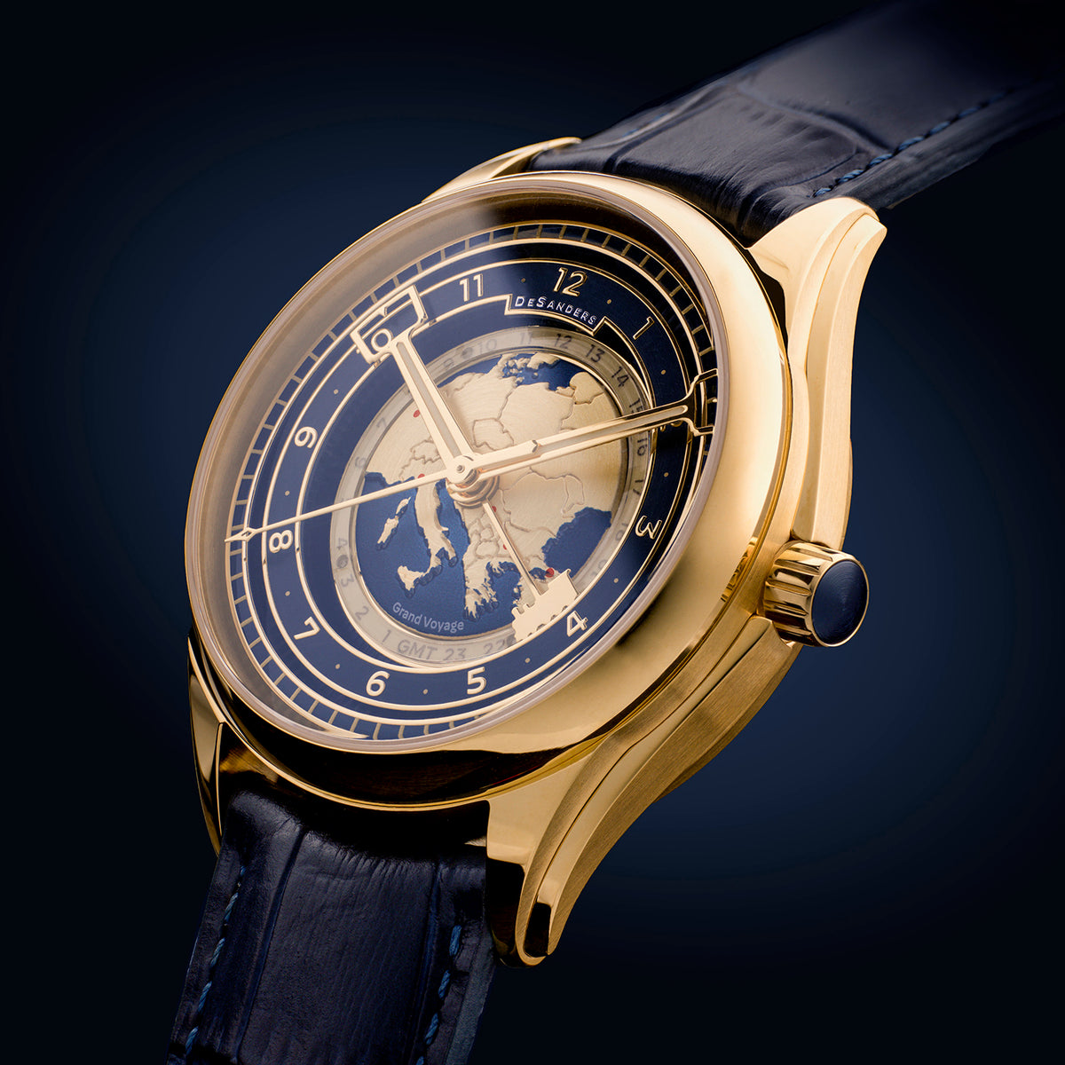 Grand Voyage GMT - Gold & deep blue