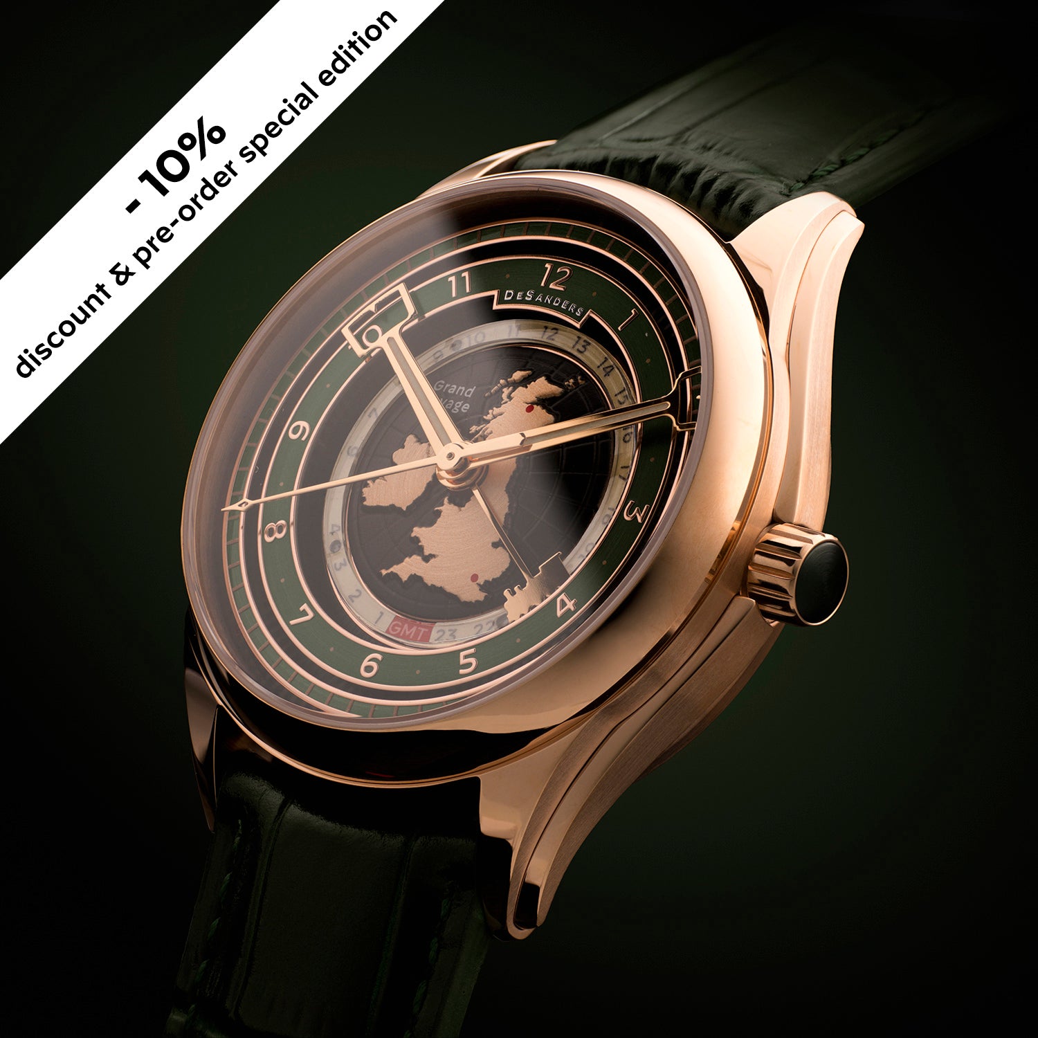Grand Voyage GMT - Rose Gold & Deep Green